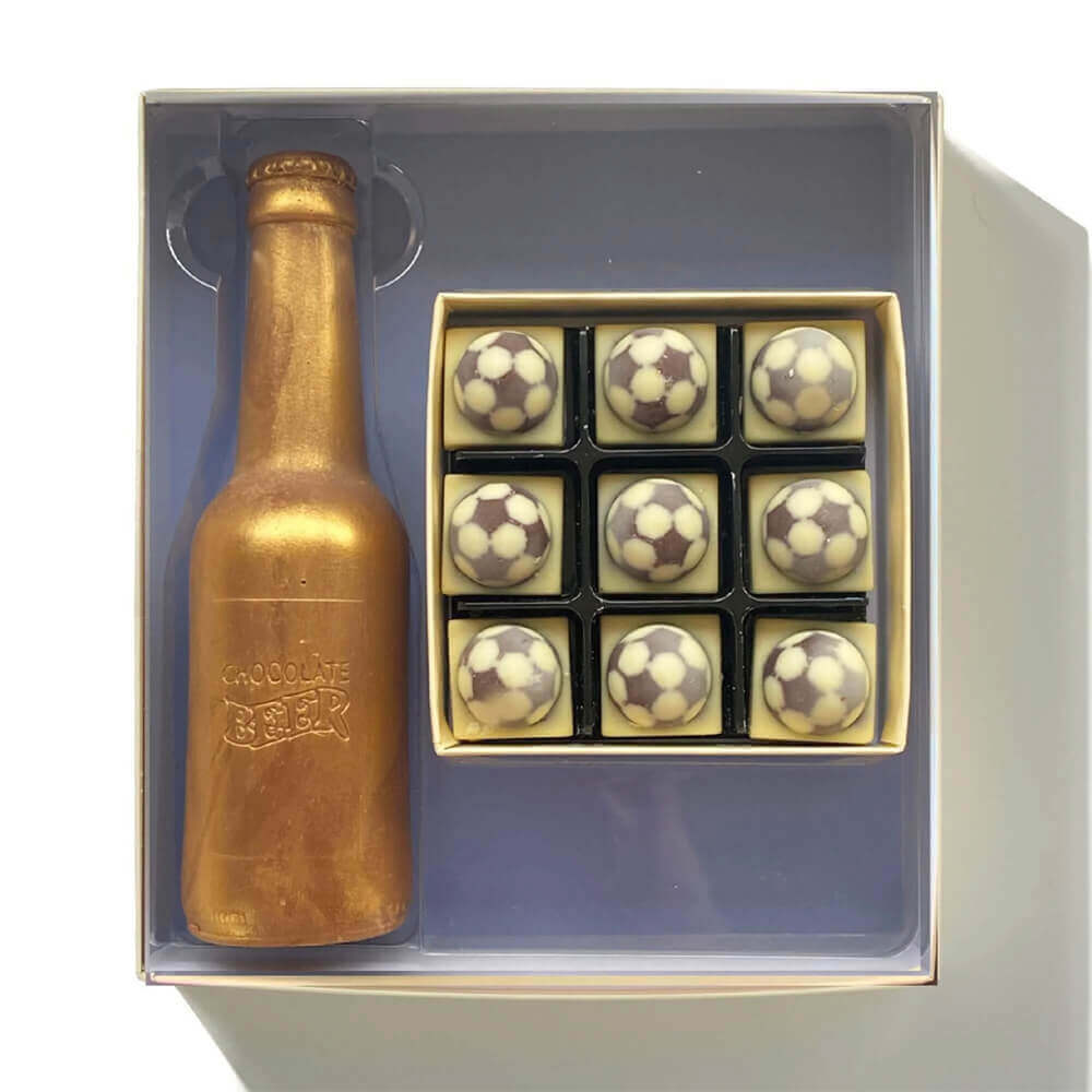 Choconchoc Chocolate Beer Bottle & Footballs Gift Set 360g